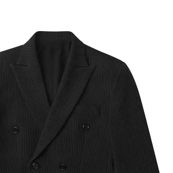 DOUBLE-BREASTED PINSTRIPE JACKET