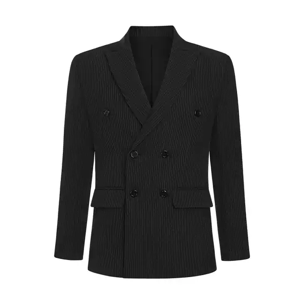 DOUBLE-BREASTED PINSTRIPE JACKET