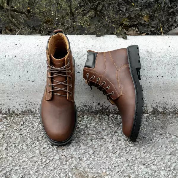 Boots cổ cao da thật CS624