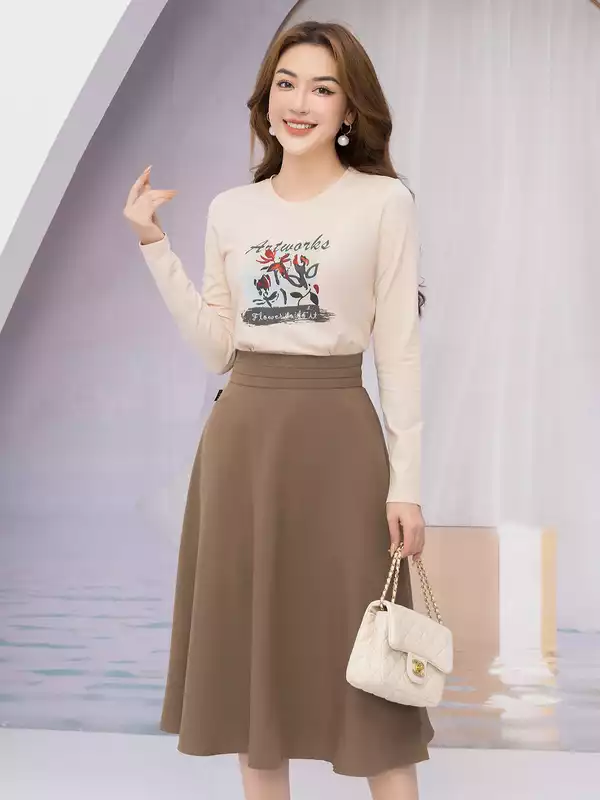  Áo phông nữ dài tay in hình hoa Art works 