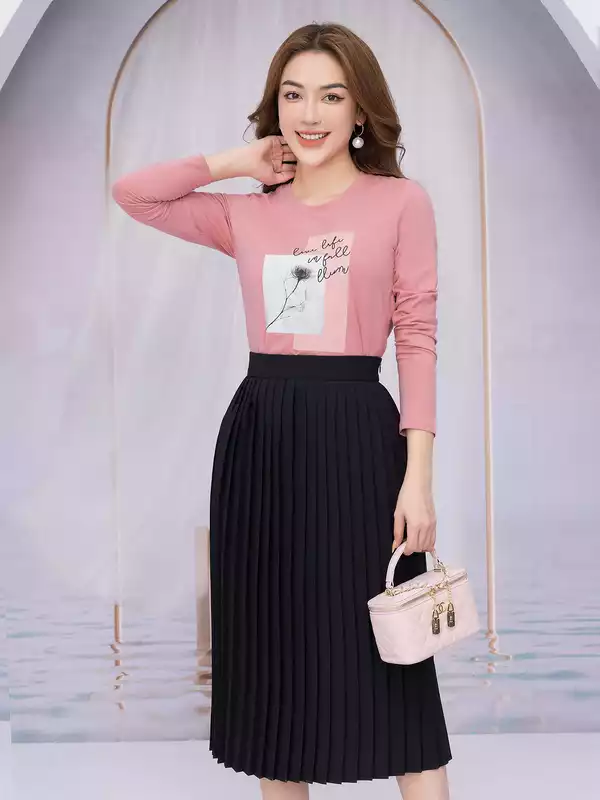  Áo phông nữ dài tay in hình hoa 