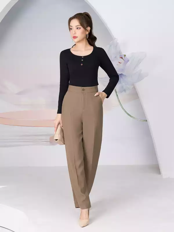  Quần âu nữ dáng suông thời trang 