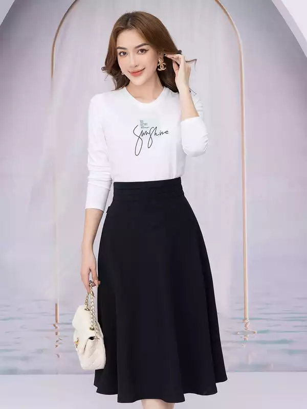  Áo phông nữ dài tay in chữ Sunshine 