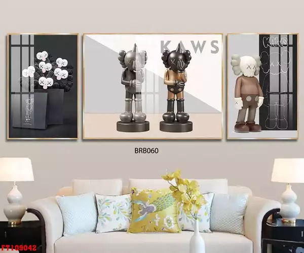 Tranh tráng gương bộ ba Bearbrick 3