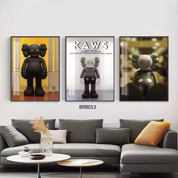 Tranh tráng gương bộ ba Bearbrick 3