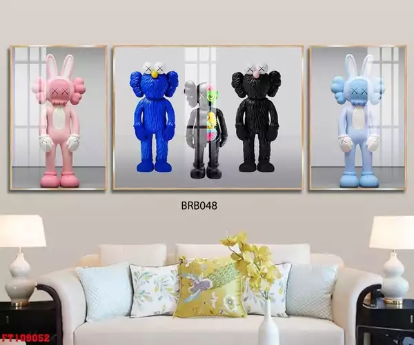 Tranh tráng gương bộ ba Bearbrick 3