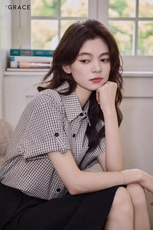 Product image - Sơ mi nữ cộc tay họa tiết caro chất cotton Hàn Quốc - SM040