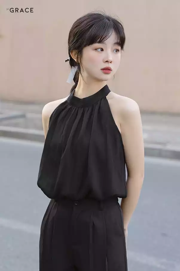 Product image - Sơ mi yếm chất lụa Hàn - SM044