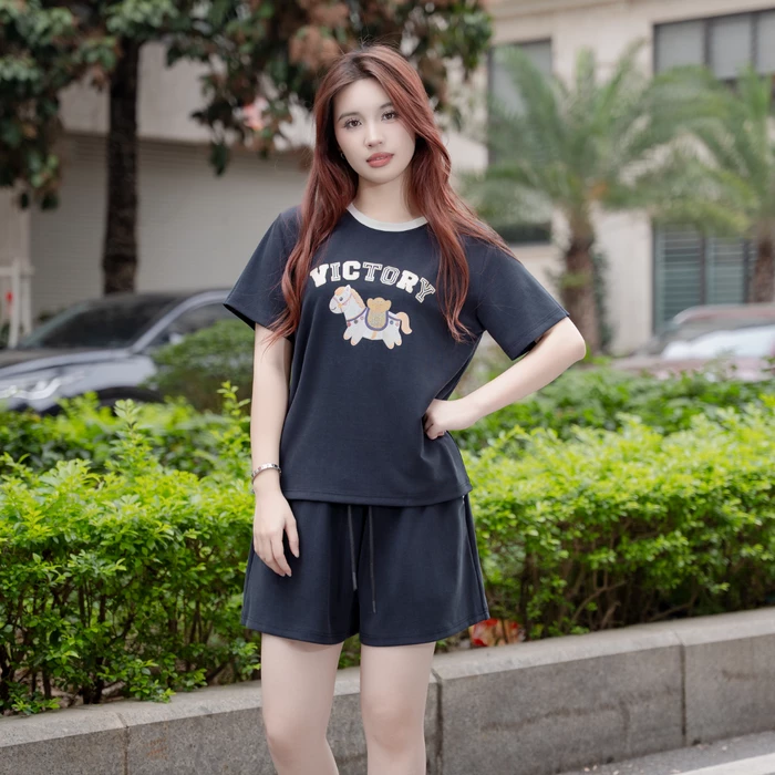 áo thun Drop-shoulder shorts casual quai balo