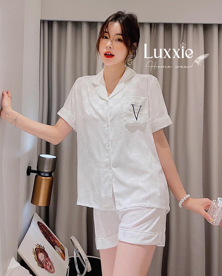N33C Pijama Lụa Caro tay ngắn quần ngắn_1