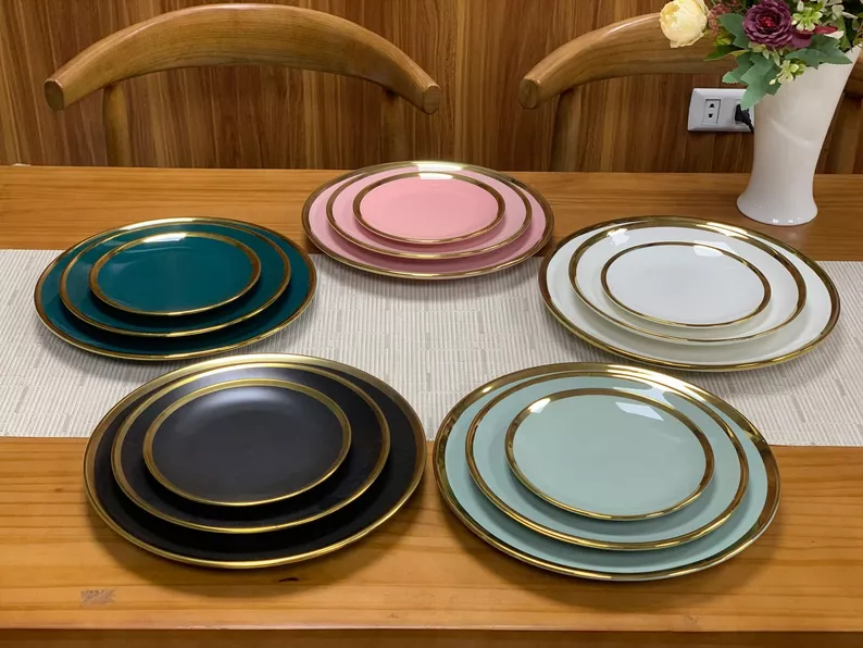 Product image - Gold Rim Dinner, Salad & Dessert Plate