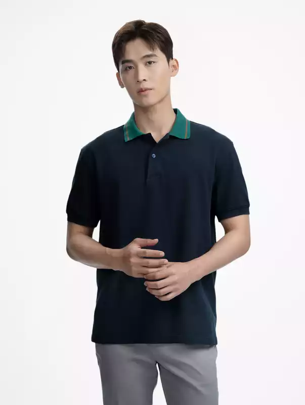 Áo Polo Nam Ugo Màu Navy vải Uni phom Regular Fit