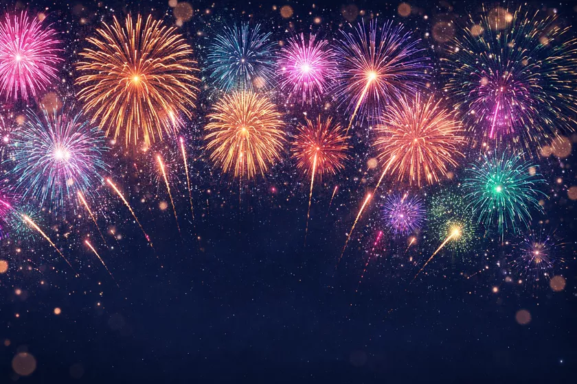 Promo Banner Background – fireworks backdrop for the New Year sale bar