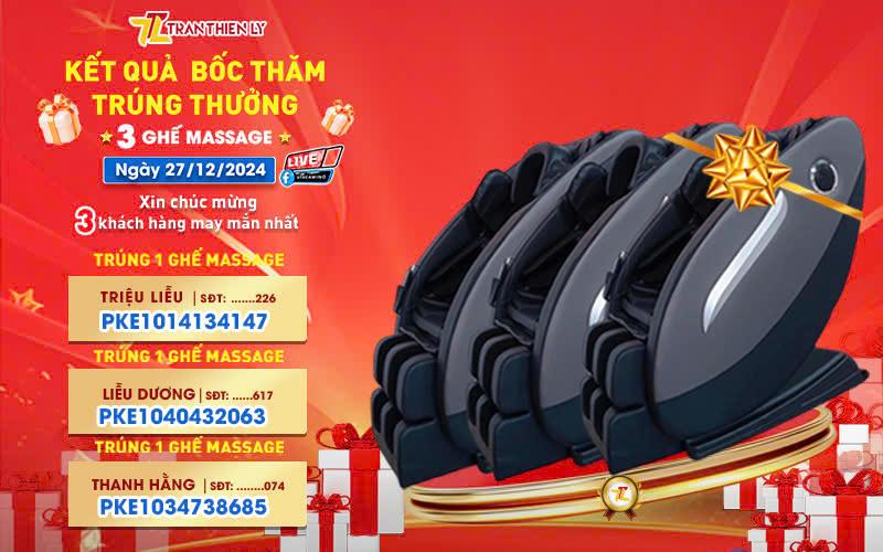 🎉 CHÚC MỪNG CÁC KHÁCH HÀNG MAY MẮN TRÚNG THƯỞNG MEGALIVE 27/12🎉