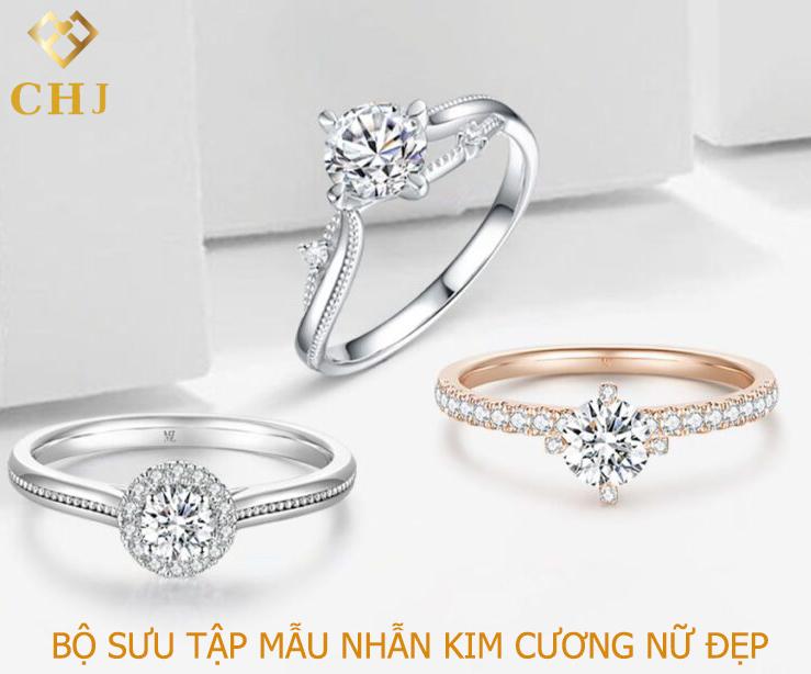 Bộ Sưu Tập Mẫu Nhẫn Kim Cương Nữ Đẹp Sang Trọng, Tinh Tế