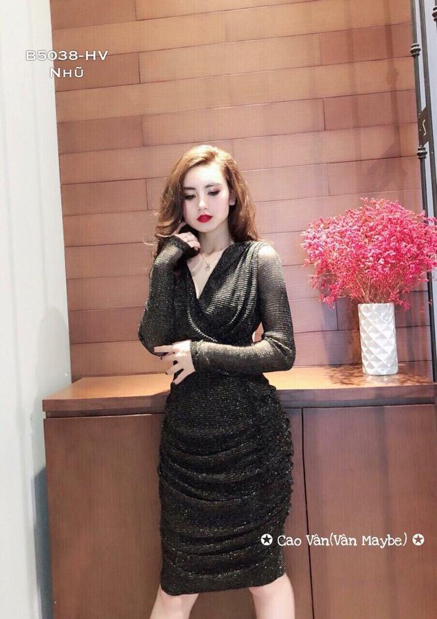 Đầm nhún ánh kim