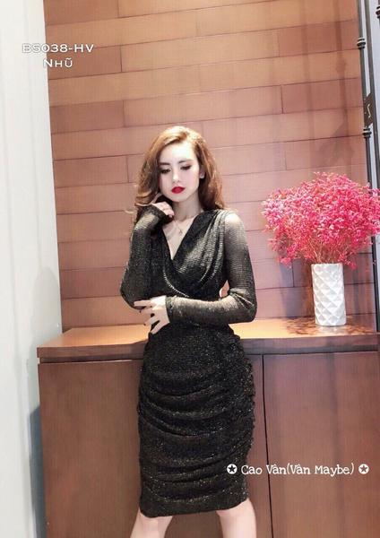 Đầm nhún ánh kim