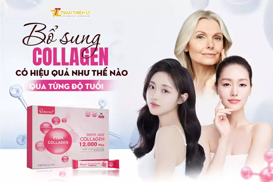 BỔ SUNG COLLAGEN HIỆU QUẢ QUA TỪNG GIAI ĐOẠN VỚI WHITE JADE COLLAGEN 12,000 PLUS PUDERMA