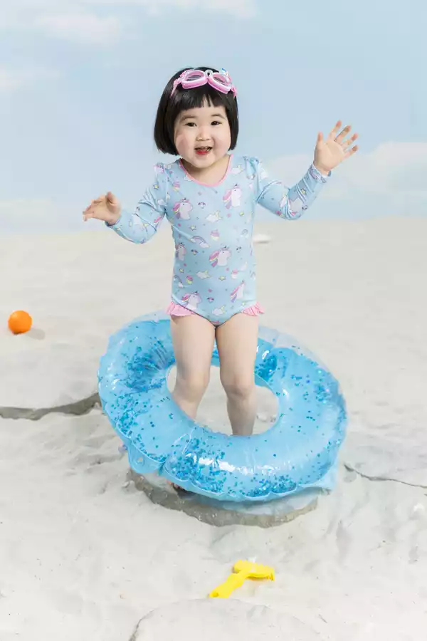 Bộ bơi liền bé gái cutout buộc nơ sau lưng