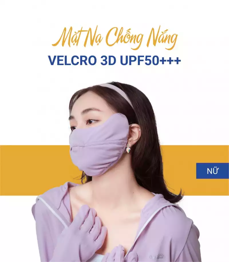 Khẩu trang chống nắng OHSUNNY VELCRO 3D UPF 50+++ màu xám