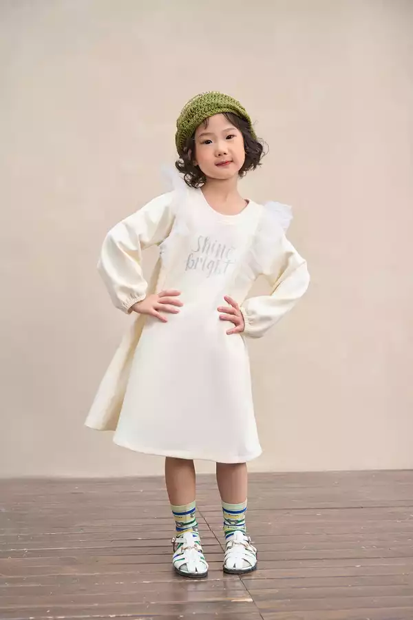 Váy nỉ phối lưới sequin