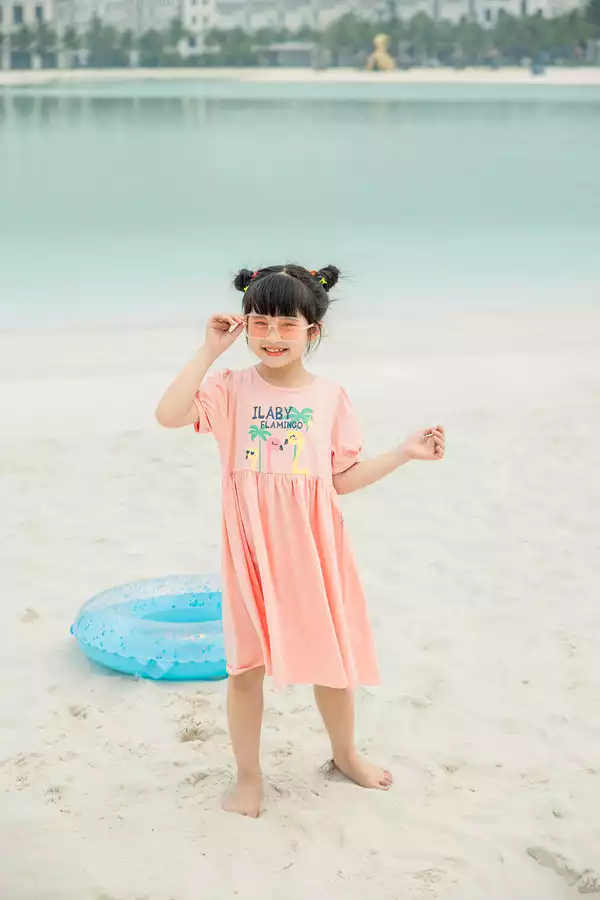 Váy cotton kẻ đỏ CH Trang Store