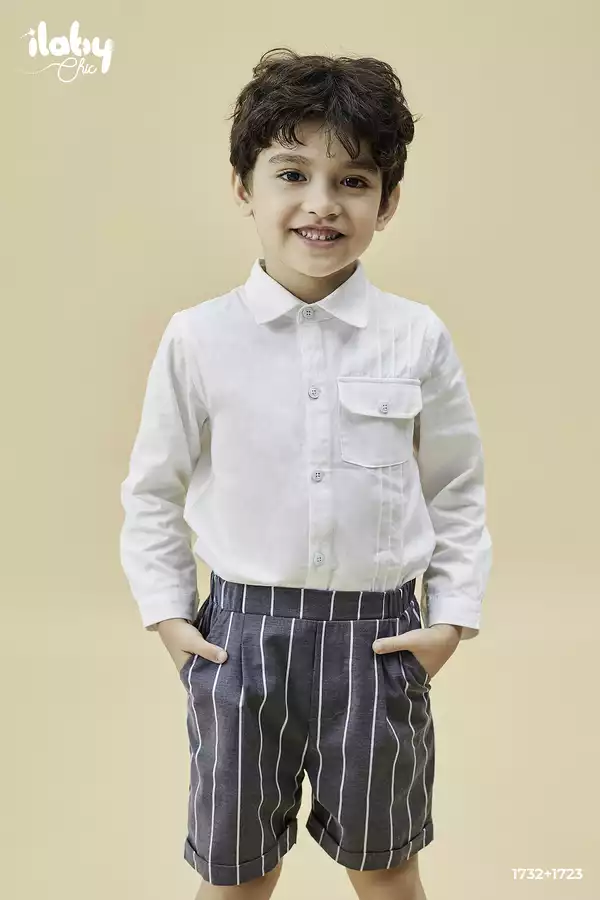 Quần ngố kẻ dọc basic