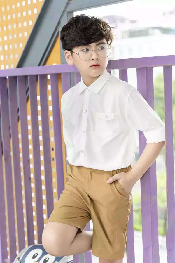 Áo sơ mi đi học phối màu