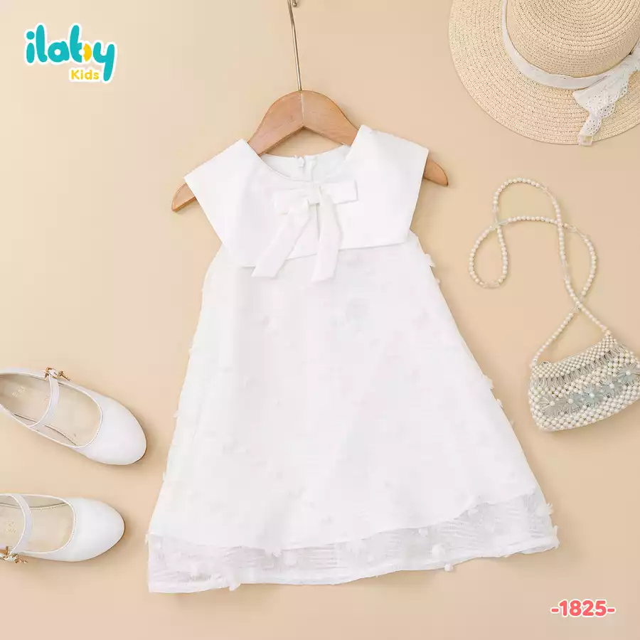 Váy sát nách phối lá cổ vuông