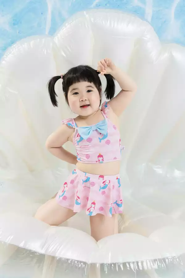 Bộ bơi áo ngắn croptop đính nơ