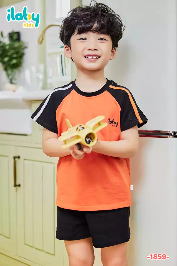 Set thun tay raglan phối dây màu nổi