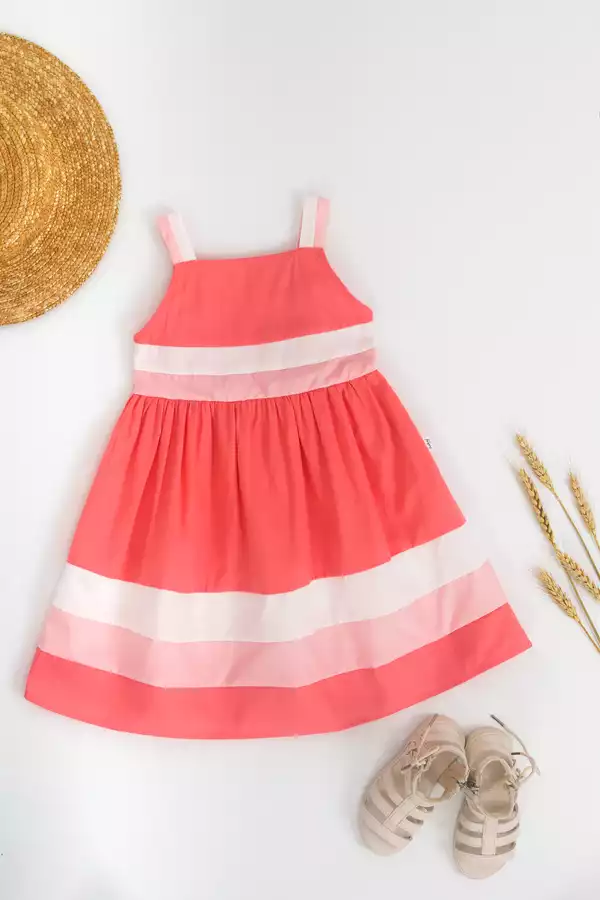 Váy hai dây phối màu