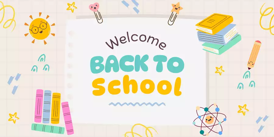 Colorful Illustrative Back to School Banner