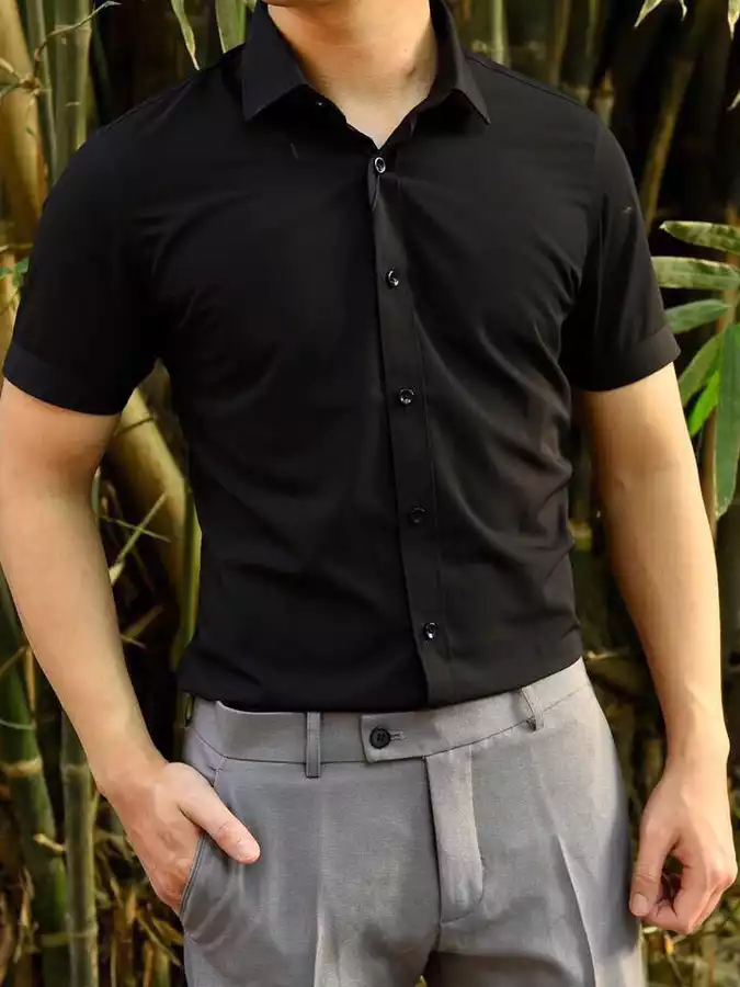  Sơ mi tay ngắn Đen 