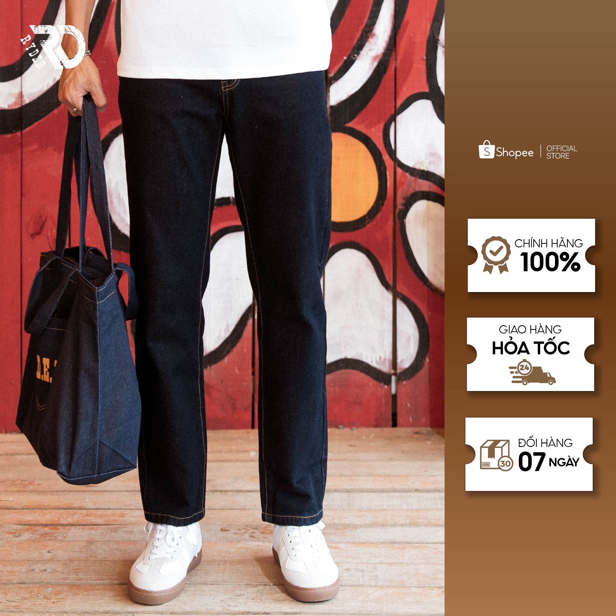 Quần Regular Sidetap Denim Jean