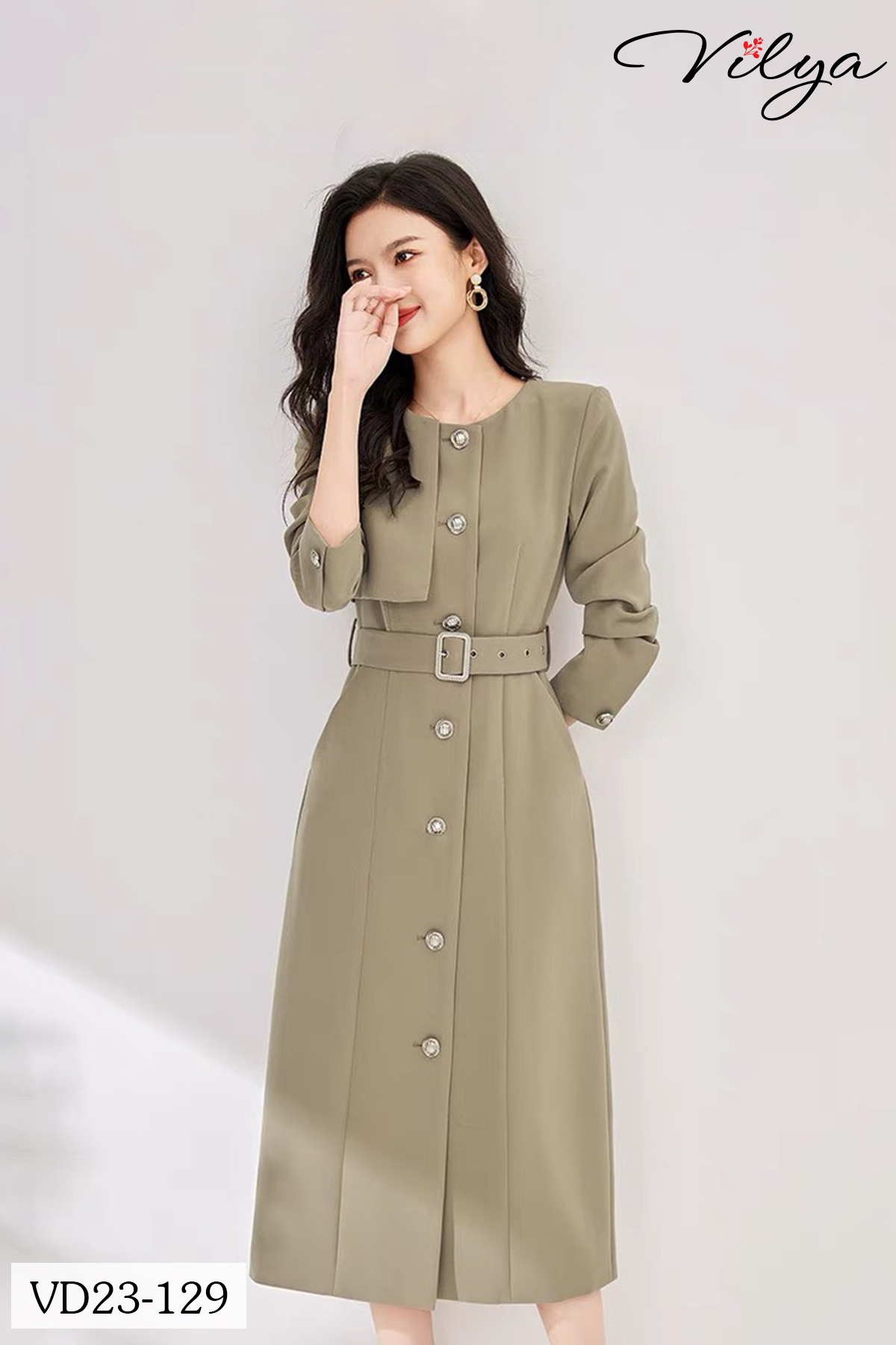 Đầm xuông thắt khuyên đai_thumbnail_1