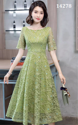 14278-Đầm ren xòe cổ  thuyền tay lở cách điệu (ren.lót)_thumbnail_1