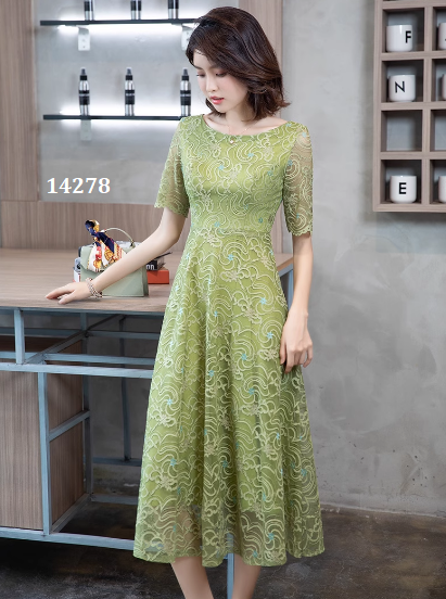 14278-Đầm ren xòe cổ  thuyền tay lở cách điệu (ren.lót)_thumbnail_0