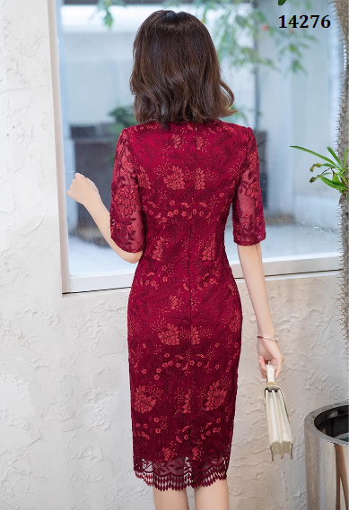14276-Đầm body ren đỏ đô cổ tim tay lở cách điệu (ren. lót)_thumbnail_2