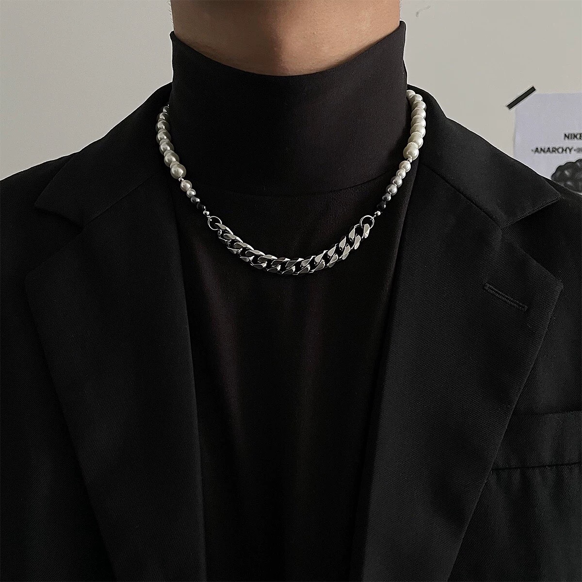 Half Pearl Chain Necklace_thumbnail_5