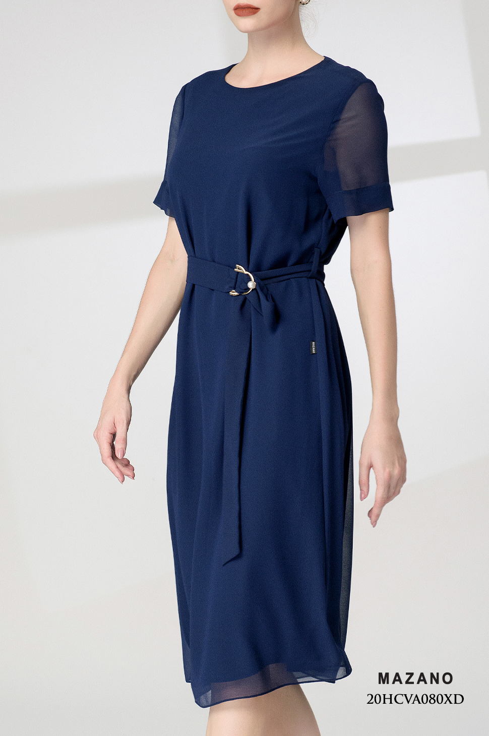 Đầm xanh thắt đai cách điệu_thumbnail_3