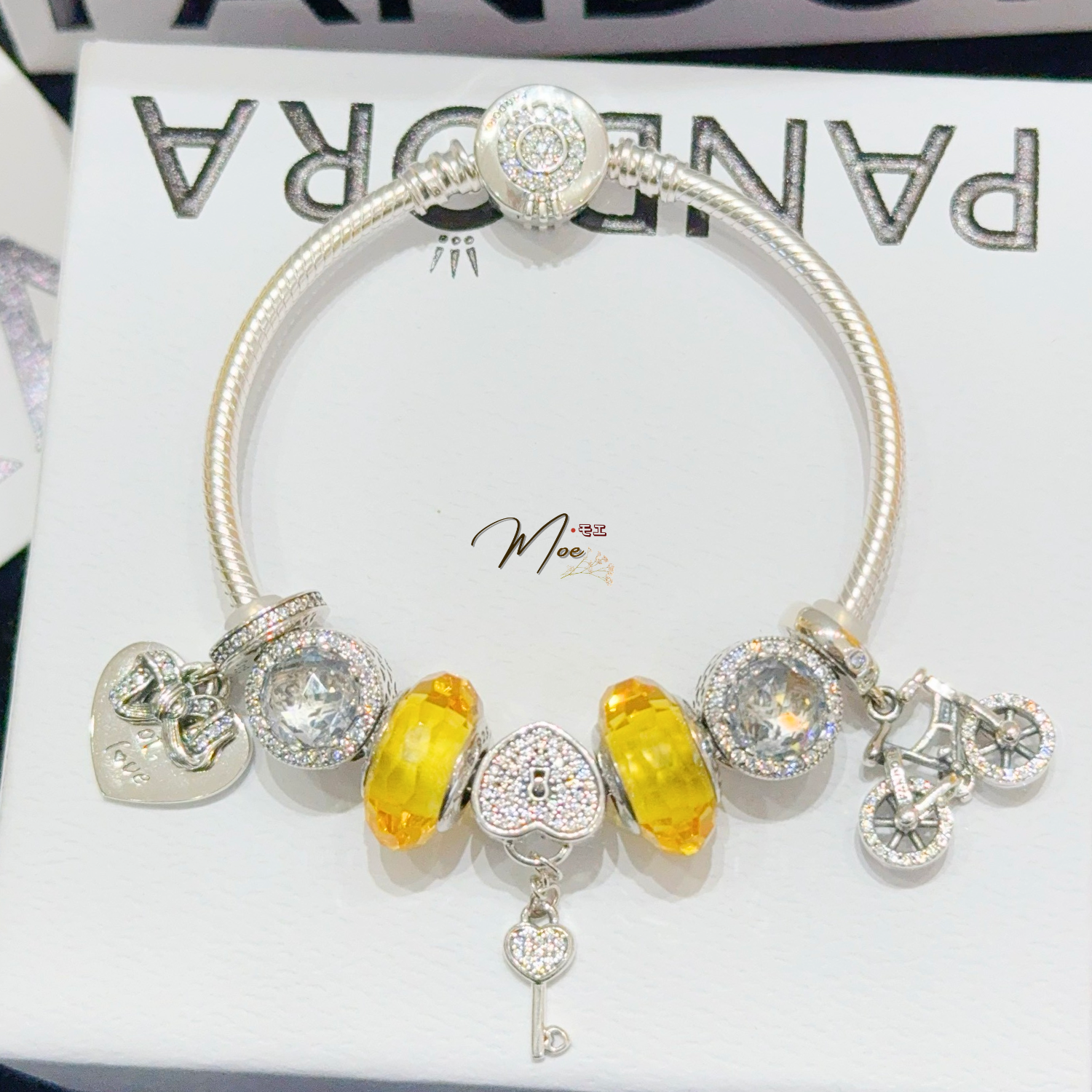 LT539 - Vòng Pandora chìa khóa trái tim vàng