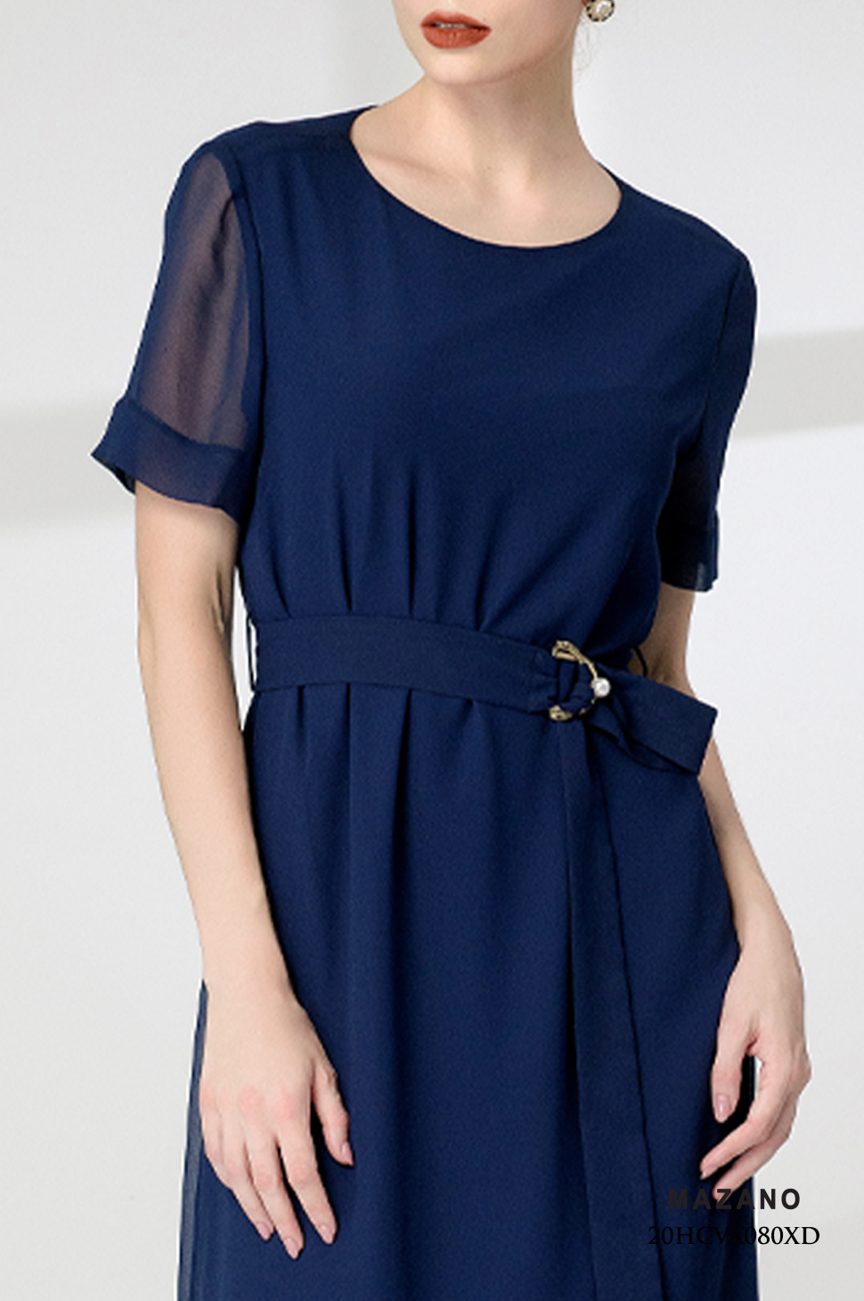 Đầm xanh thắt đai cách điệu_thumbnail_2