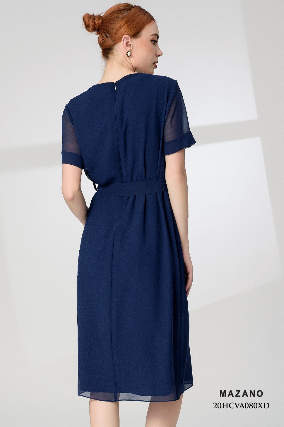 Đầm xanh thắt đai cách điệu_thumbnail_4