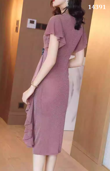 14391-Đầm body tay tiên viền bèo cách điệu (thun ánh kim,lót)_thumbnail_3