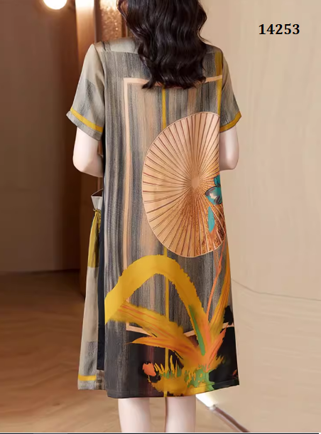 14253-Đầm suông in hình 3D ( lụa ) _thumbnail_3