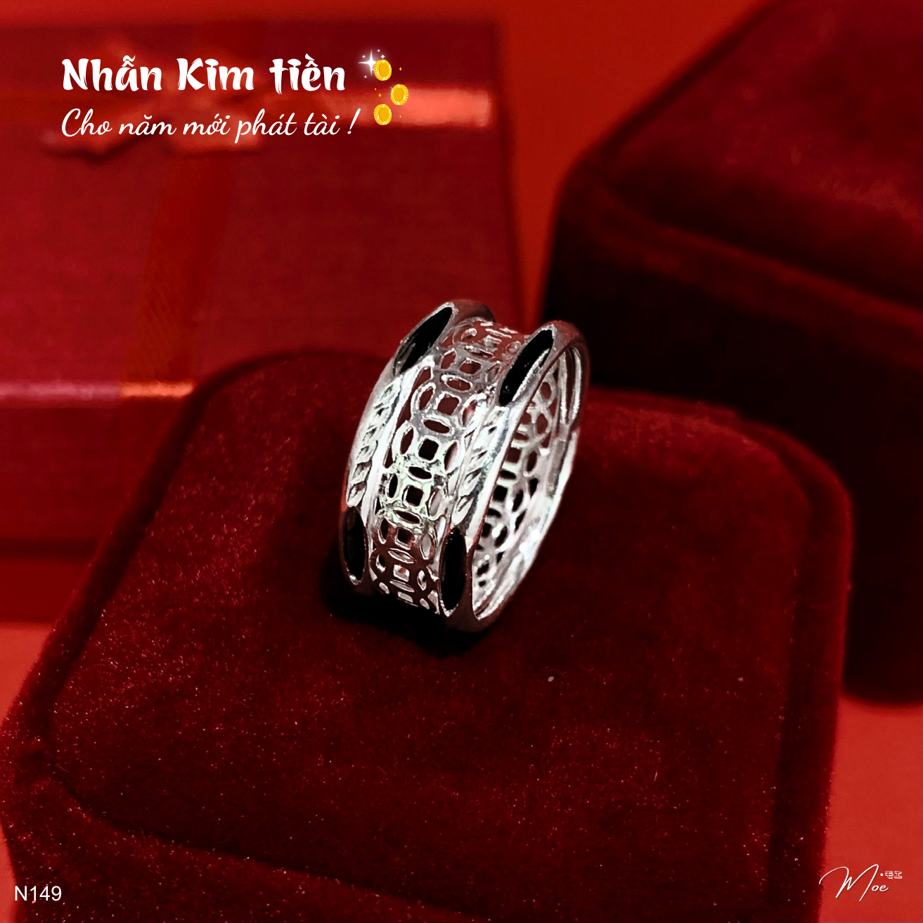 N149 - Nhẫn kim tiền lông voi may mắn