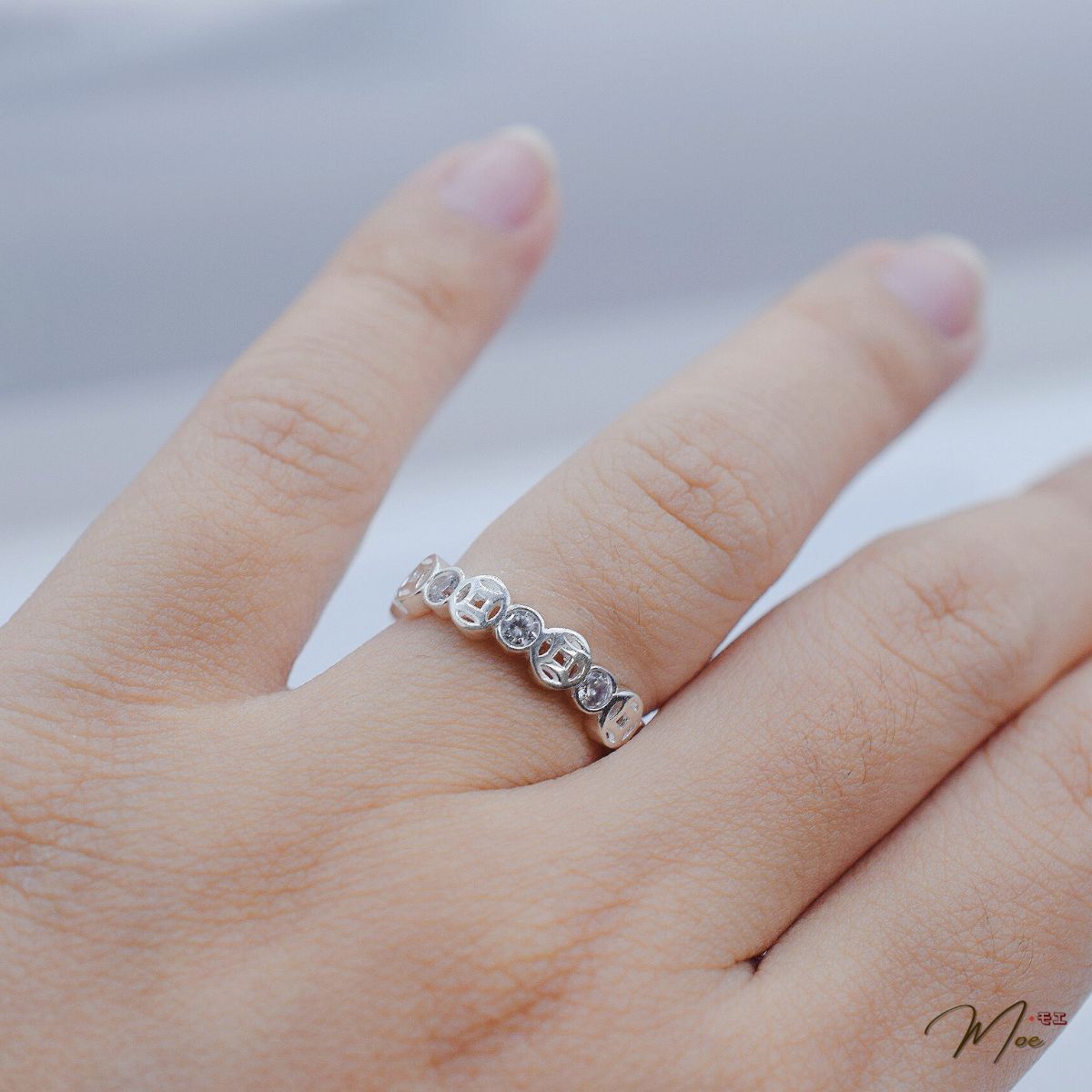 N150 - Nhẫn kim tiền pha lê may mắn