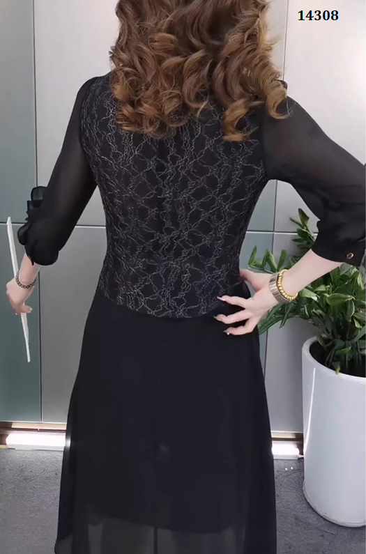 14308-Đầm voan peplum phối họa tiết (voan, lót) _thumbnail_4