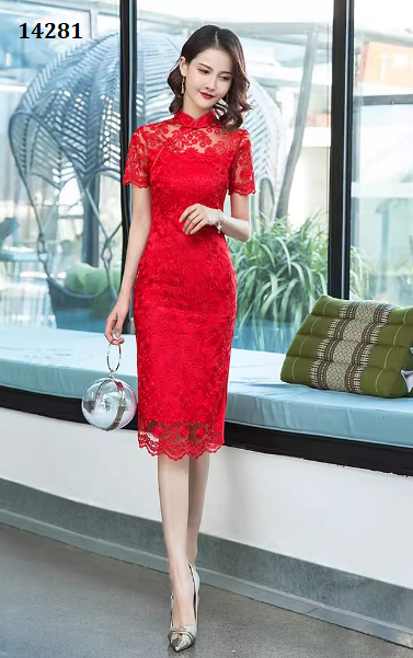 14281-Đầm sườn xám  ren hoa đỏ ( ren, lót)_thumbnail_1